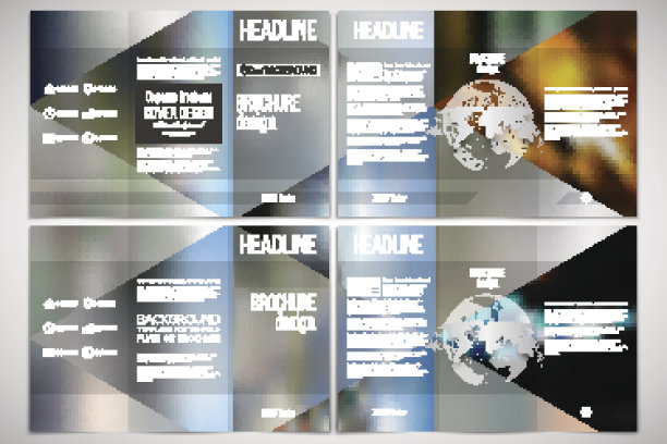 一套三折的宣传册设计模板，双面图片下载