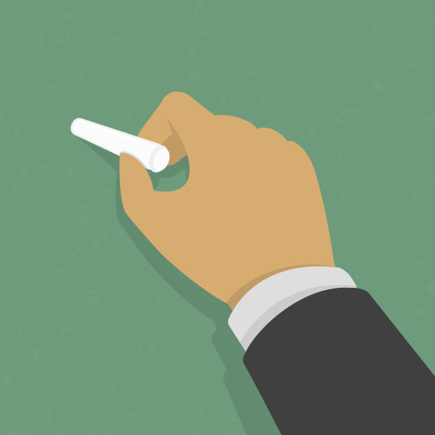 用粉笔在黑板上写字。图片下载