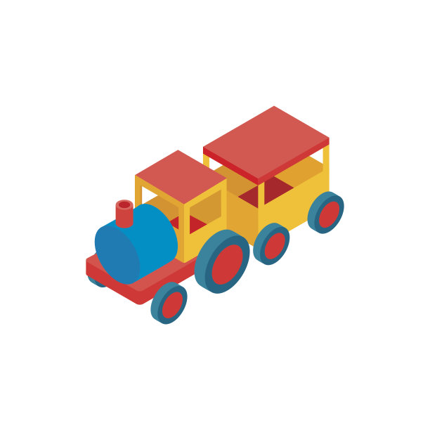 火车在游乐园等距3d图标图片下载