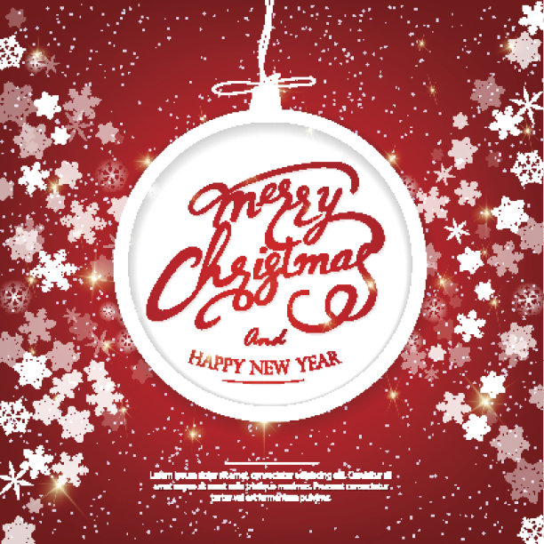 复古圣诞快乐和新年快乐矢量插图图片下载