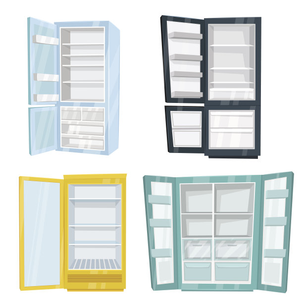 家用和商用冰箱向量集图片下载