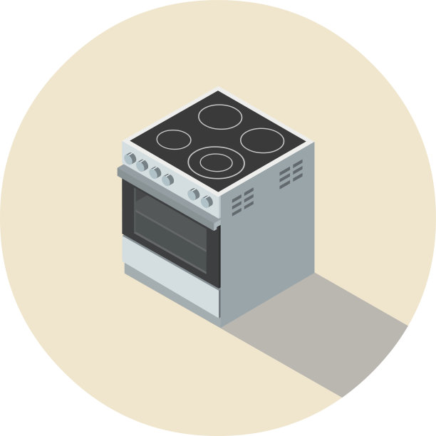 矢量等距图解电饭煲，炉具。图片下载