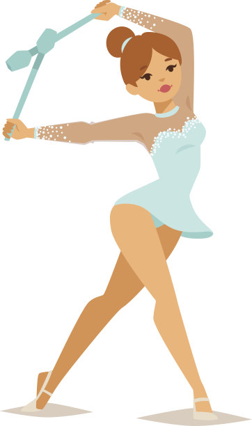 体操女孩矢量插图图片下载