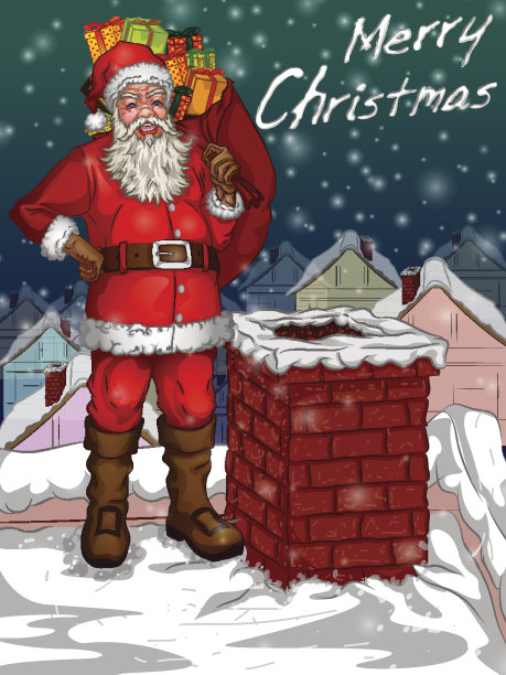 圣诞老人在圣诞假期的背景图片下载