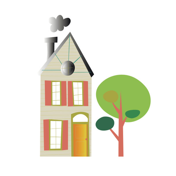 有棵树的高房子图片下载