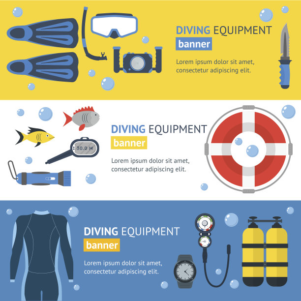 跳水横幅平面设计风格。向量图片下载