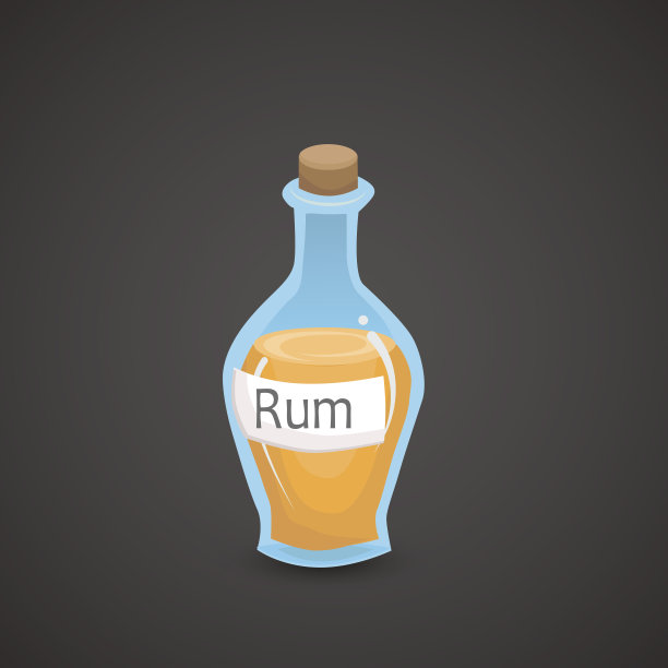 朗姆酒矢量图标。图片下载