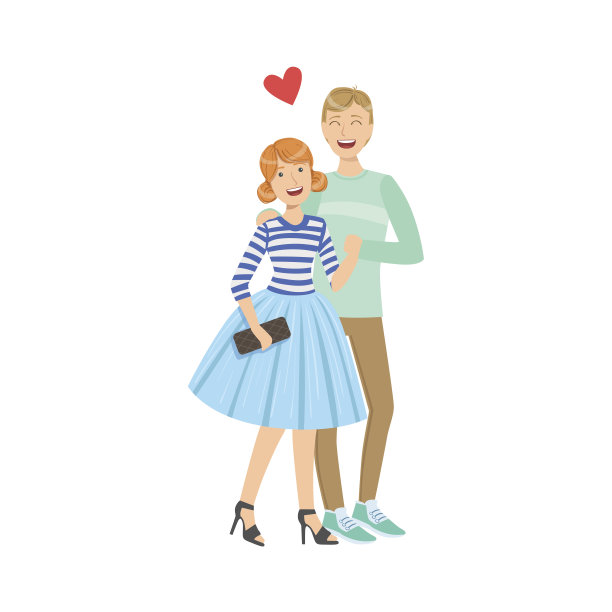 恋爱中的情侣一起散步图片下载