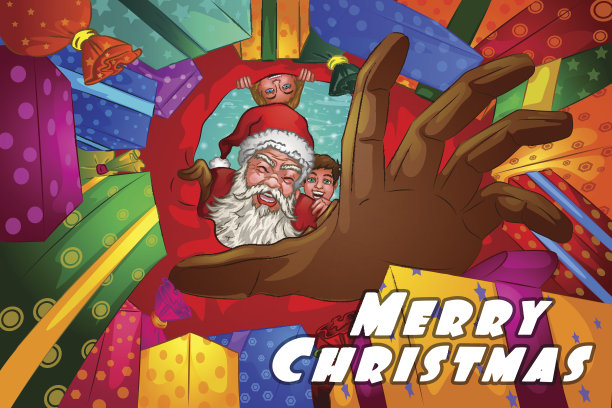 圣诞老人在圣诞假期的背景图片下载