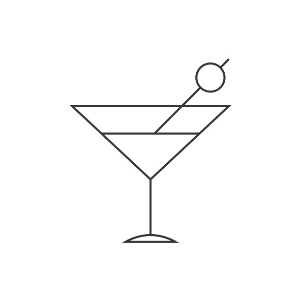 鸡尾酒细线图标图片下载