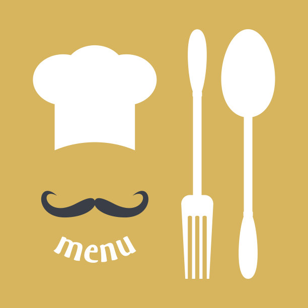 大厨师帽与胡子矢量插图。图片下载