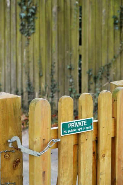 私人没有公共通行权的标志。图片下载