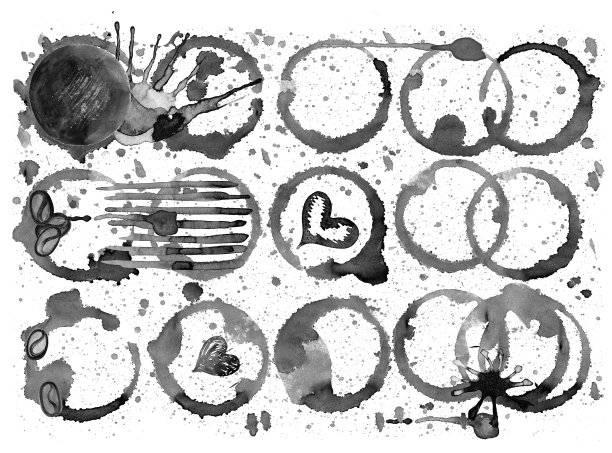 咖啡污渍集图片下载