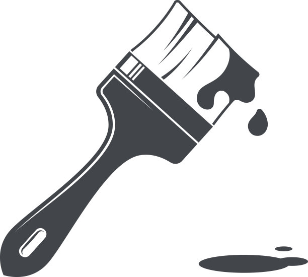 油漆刷。绘画和恢复。图标。标志。图片下载