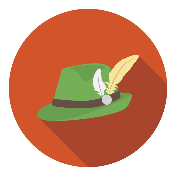 提洛尔帽图标在平面风格孤立的白色背景。图片下载