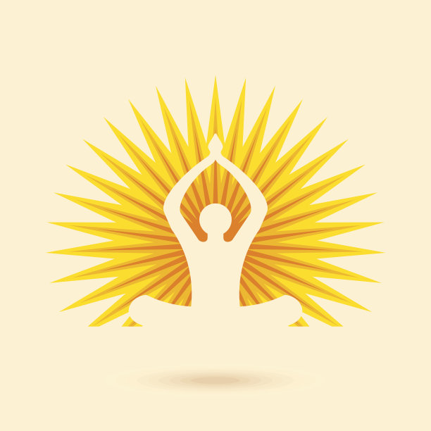 矢量瑜伽/水疗图标和平面设计元素。图片下载