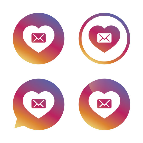 爱的邮件图标。信封的象征。信息的信号。图片下载