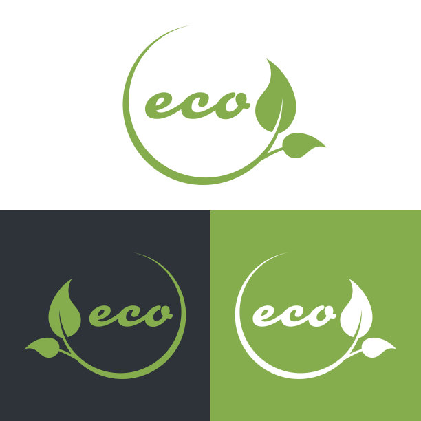 环保或环保的公司标志，绿色的树叶图片下载