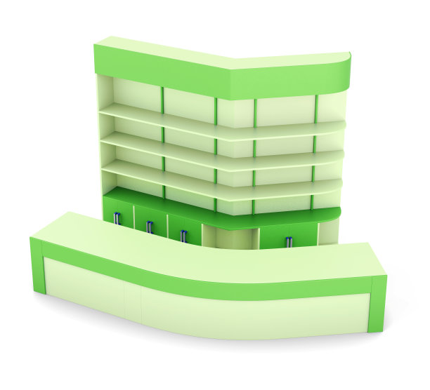 前台有多个搁板，隔离在白色背景上。图片下载