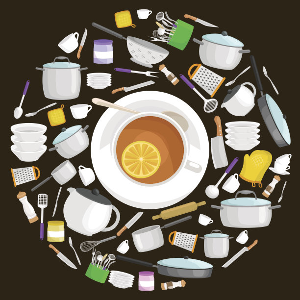 一杯白茶，一碟柠檬片图片下载