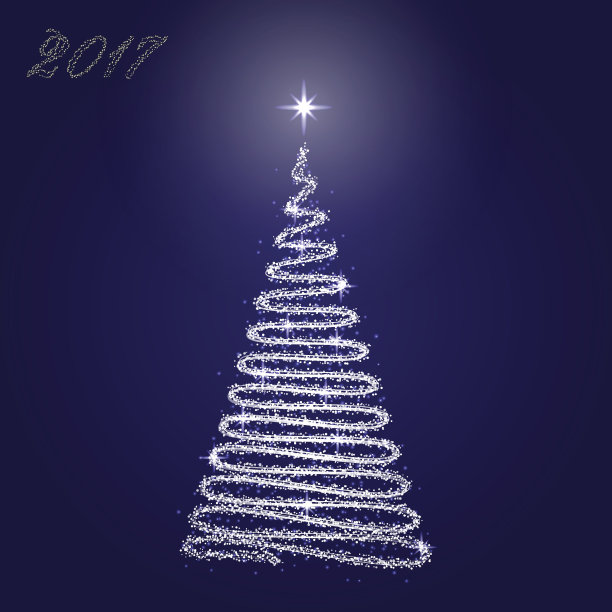 程式化的圣诞树孤立图片下载