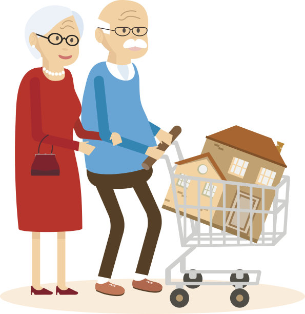 老年夫妇买房图片下载