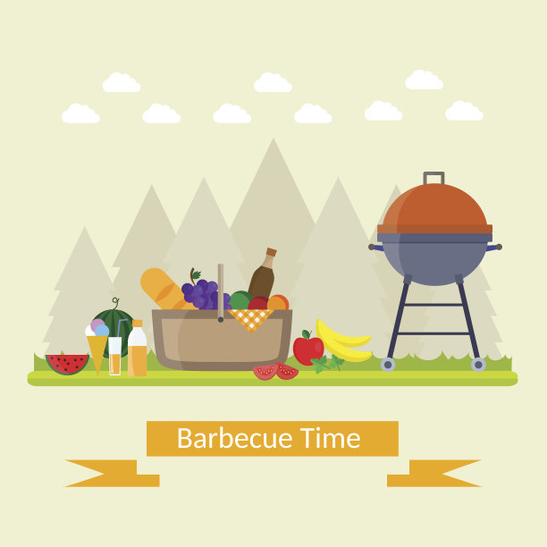 水果配红酒，烧烤，夏日野餐，烧烤。图片下载