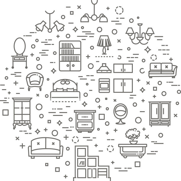 家具和家居装饰图标集图片下载