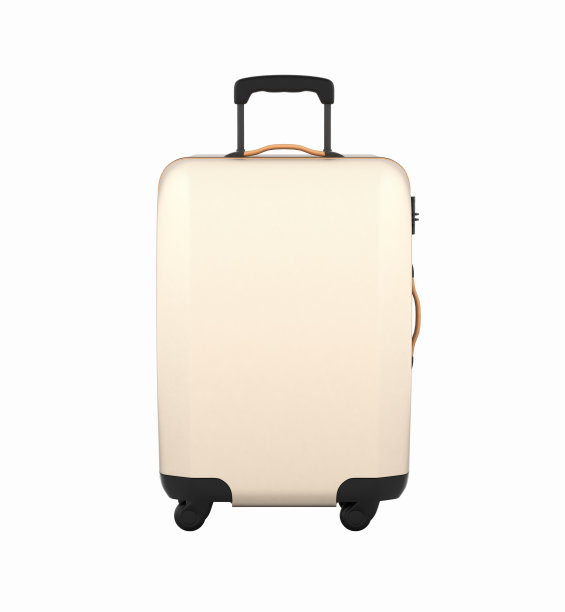 手提箱在轮子上没有影子孤立在白色背景3图片下载