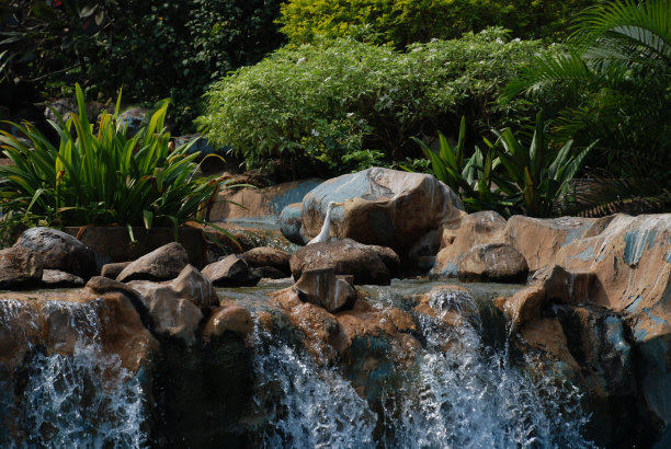 苍鹭瀑布(远镜头)图片下载