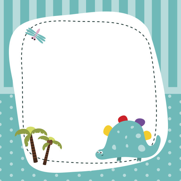 卡通恐龙贺卡。图片下载