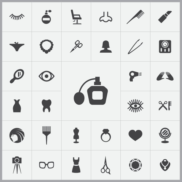 美容院图标万能套装图片下载