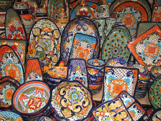 艺术彩色盘子传统设计图片下载