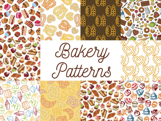 面包店和糕点甜点的图案图片下载