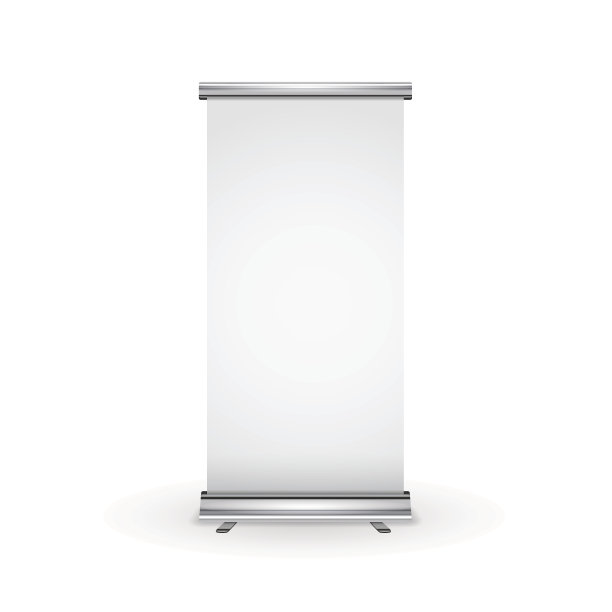 空白现实的卷起横幅孤立的白色图片下载