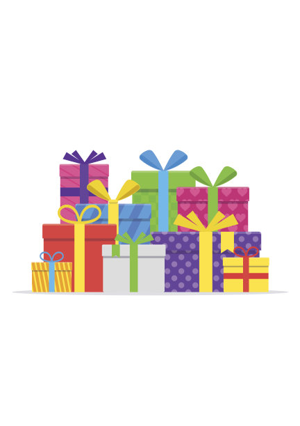 用丝带和蝴蝶结装饰礼物。素材图片