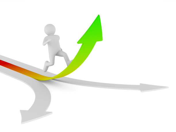 人爬红箭。孤立的三维图像图片下载