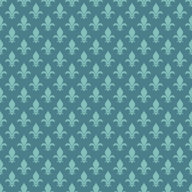 蓝绿色的百合矢量无缝图案素材图片