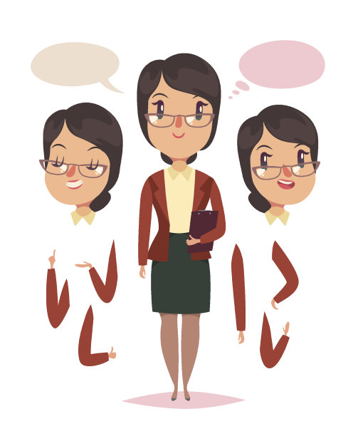女老师角色素材图片