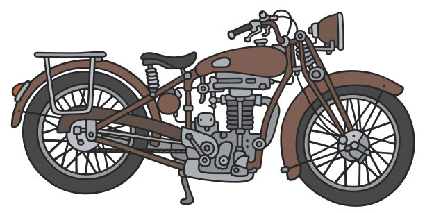 复古的红色摩托车图片下载