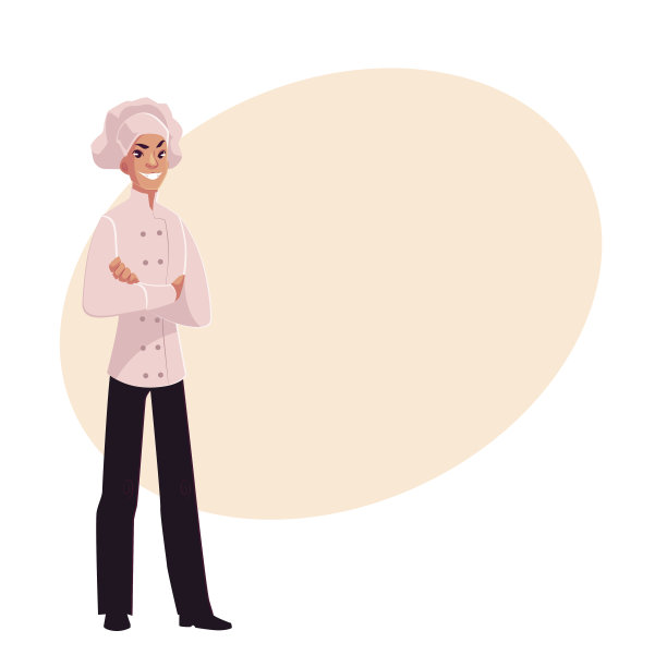 年轻帅气的男厨师，穿着白色制服图片下载