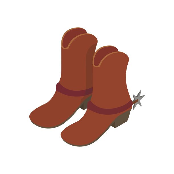 牛仔靴等距3d图标图片下载