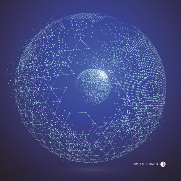 世界地图的点、线、组成，代表全局。图片下载