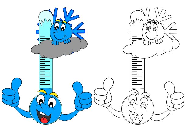 温度计雪花图片下载