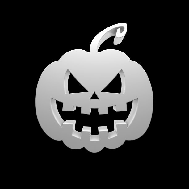 万圣节南瓜图标灰色的黑色背景图片下载