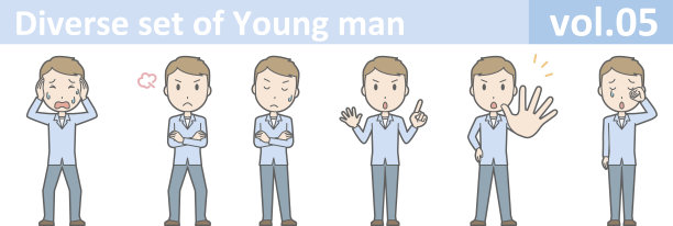 多样化的年轻人套，EPS10矢量格式vol.05图片下载