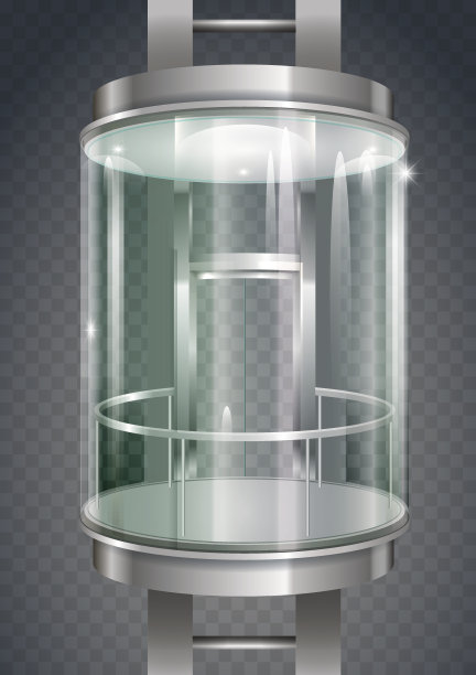 玻璃外的电梯图片下载