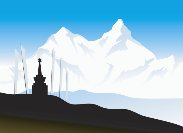 修道院喜马拉雅山脉图片下载