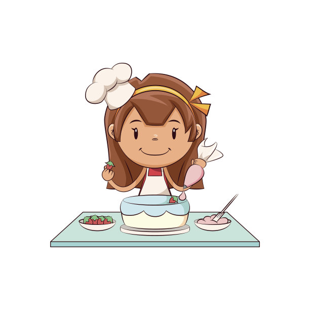 女孩蛋糕装饰图片下载