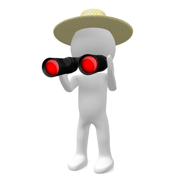 3D人持有双筒望远镜图片下载